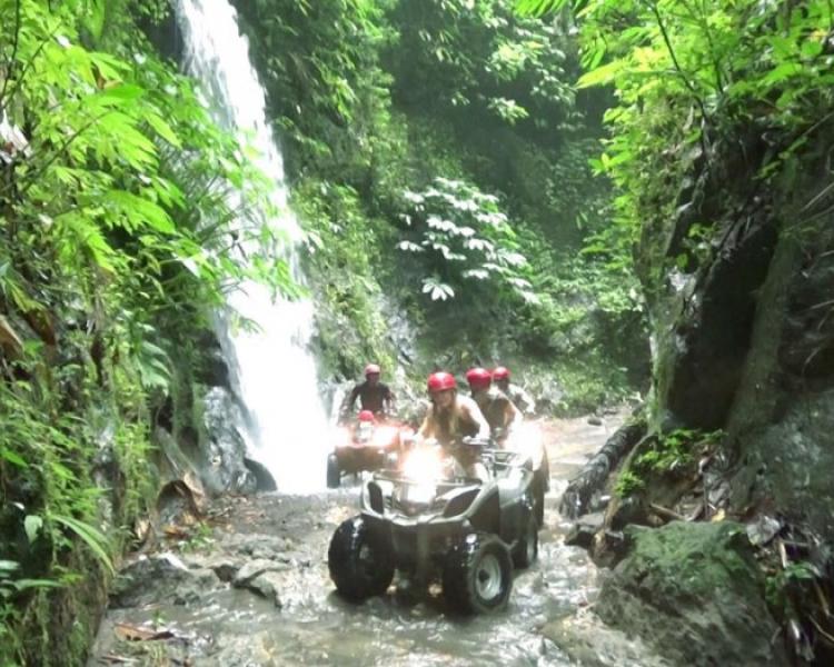 Excitements of Atv Ubud Adventures Along Waterfall and Cave